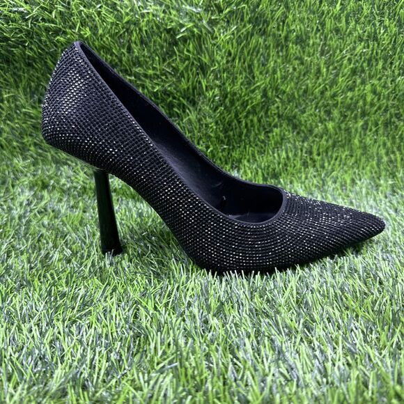 ZARA Women’s Black Studded Closed Pointed Toe High Heels Pumps Shoes Size 37/US7 - Picture 8 of 16